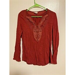 Meadow Rue Women’s M Scarlet Embroidered Blouse